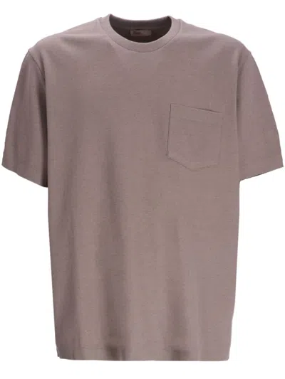 Herno Patch Pocket T-shirt In Purple