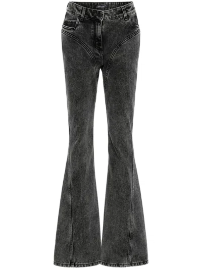 Mugler Black Flared Jeans In Black