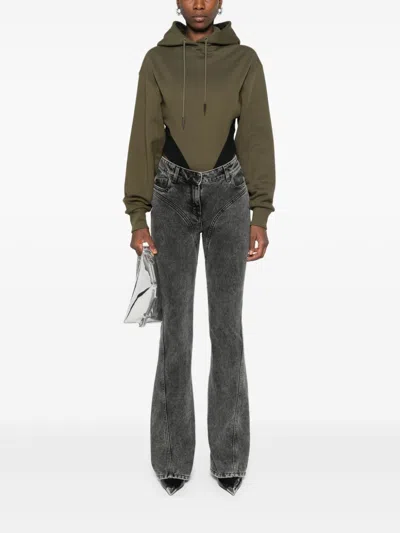 Mugler Black Flared Jeans In Black