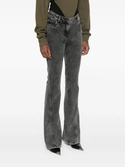 Mugler Black Flared Jeans In Black