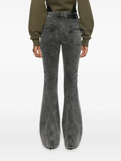 Mugler Black Flared Jeans In Black
