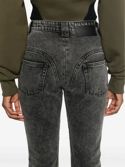 Mugler Black Flared Jeans In Black