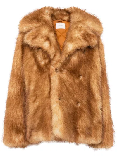 Dorothee Schumacher Oversized Faux Fur Jacket In Brown