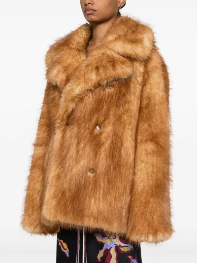 Dorothee Schumacher Oversized Faux Fur Jacket In Brown