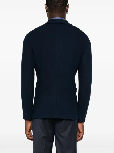 Giorgio Armani Knitted Blazer In Blue