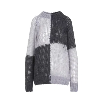 Acne Studios Wide-knit Mesh Shirt In Bas Purple Grey