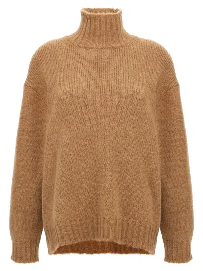 Shop Jil Sander High Neck Sweater In Beige