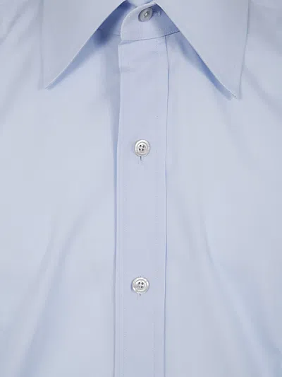 Tom Ford Gingham Cotton Twill Shirt In Light Blue