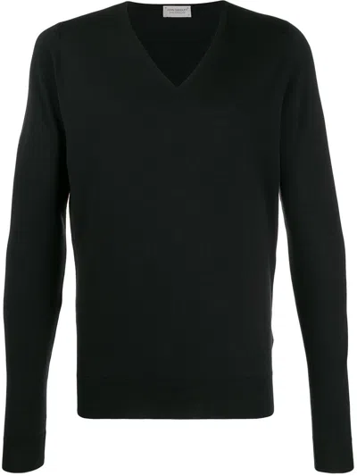 Shop John Smedley Blenheim Pullover Vn Ls In Black