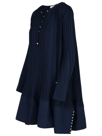 Lanvin Dress With Logo In Navy