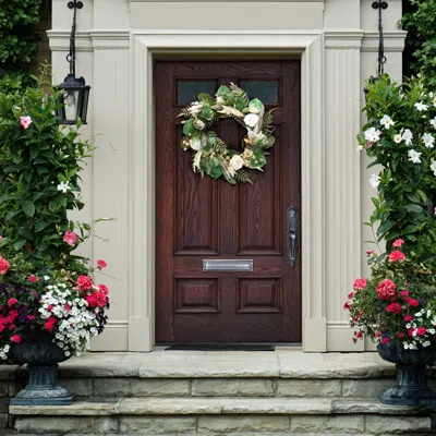 Safavieh Faux 28 Inch Rose & Fern Wreath