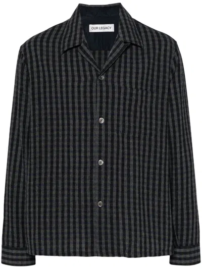 Shop Our Legacy Heusen Hemd In Principal Check Rural Wool