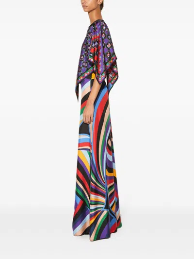 Pucci Festa Onde-print Kaftan Top In Purple