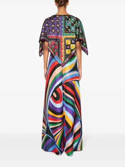 Pucci Festa Onde-print Kaftan Top In Purple