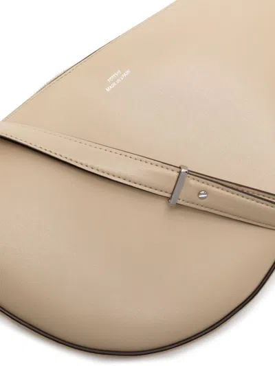 Totême Scooped Sling Leather Shoulder Bag In Neutrals