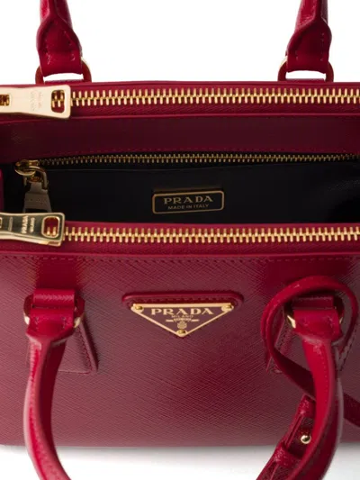 Shop Prada Galleria Saffiano Leather Tote Bag In Red