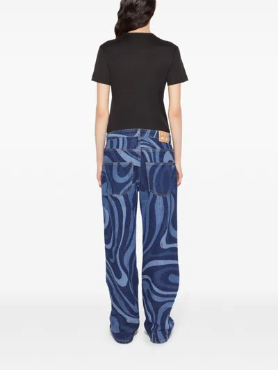 Pucci Black Cotton Short Sleeves T-shirt In Black