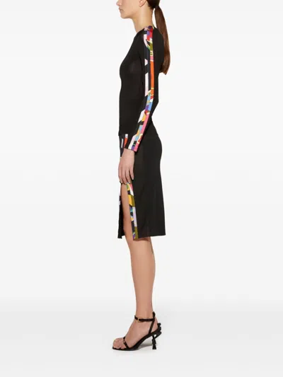 Pucci Contrast-trim Long-sleeve Top In Black