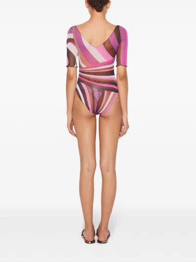 Pucci Iride-print Bodysuit In Pink