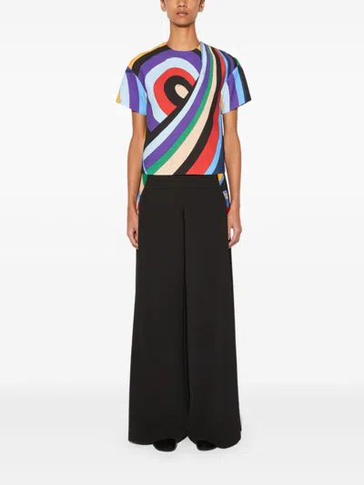 Pucci Women's Cady T-shirt | Size 40 | 4urm35 In Blue