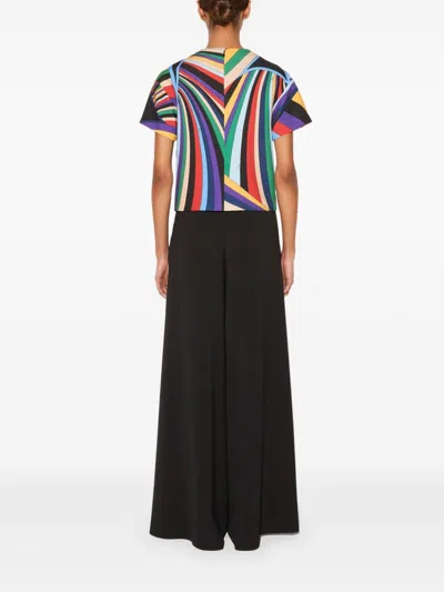 Pucci Women's Cady T-shirt | Size 40 | 4urm35 In Blue