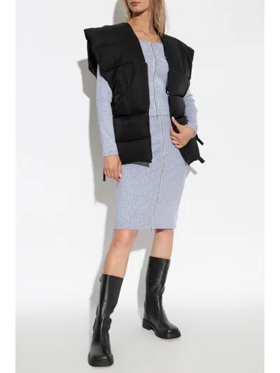 Kenzo Rib Zip-up Hoodie In Grey