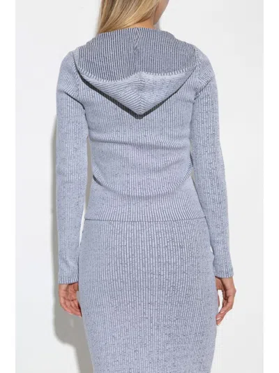 Kenzo Rib Zip-up Hoodie In Grey