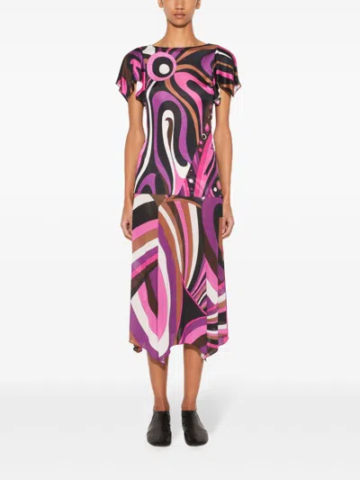 Pucci Marmo-print Top In Pink