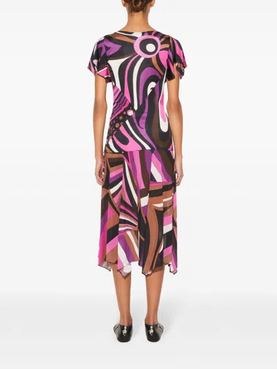 Pucci Marmo-print Top In Pink