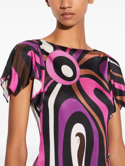 Pucci Marmo-print Top In Pink