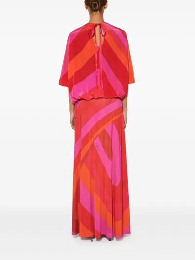 Pucci Iride-print Silk Top In Red