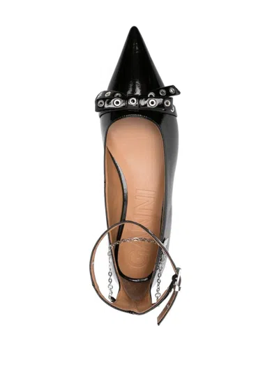 Ganni Jewel Ballerina In Black