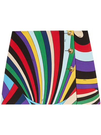 Pucci Iride-print Mini Skirt In Blue