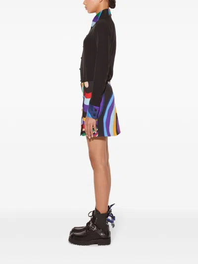 Pucci Iride-print Mini Skirt In Blue