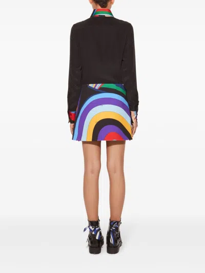 Pucci Iride-print Mini Skirt In Blue