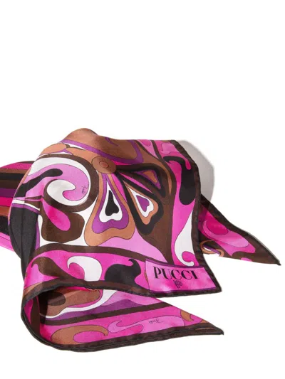 Pucci Orchidee-print Silk-twill Cap In Pink