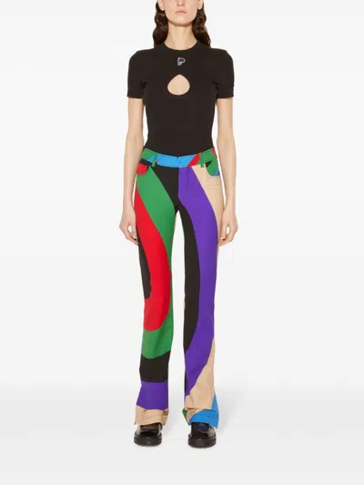 Pucci Cut-out T-shirt In Black