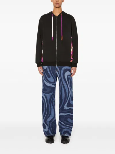 Pucci Iride-print Hoodie In Black
