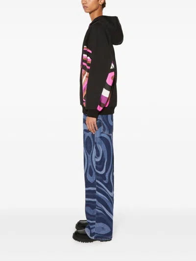Pucci Iride-print Hoodie In Black