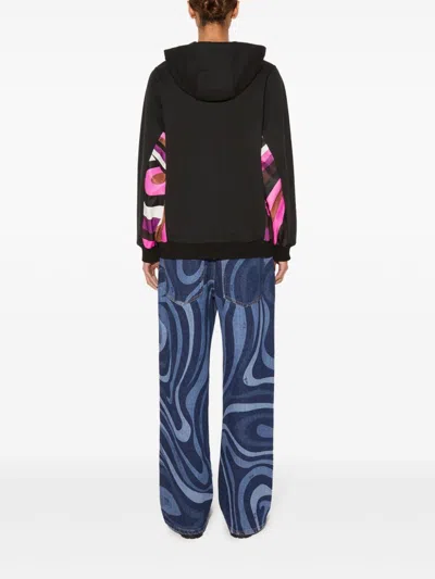 Pucci Iride-print Hoodie In Black
