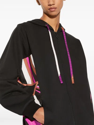 Pucci Iride-print Hoodie In Black