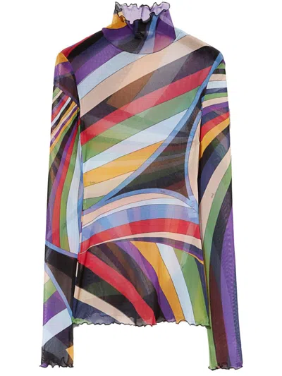 Pucci Iride-print Top In Blue