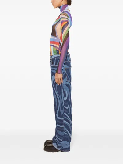 Pucci Iride-print Top In Blue