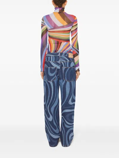 Pucci Iride-print Top In Blue