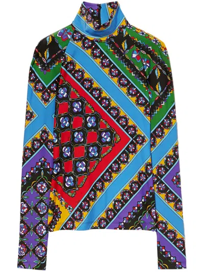 Pucci Festa-print Top In Blue
