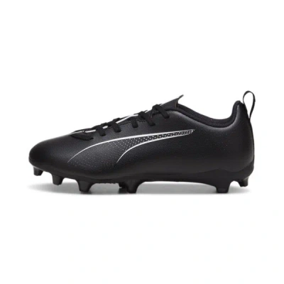 Puma Ultra 5 Play Firm Ground/artificial Ground Kids' Soccer Cleats Shoes In Black- White