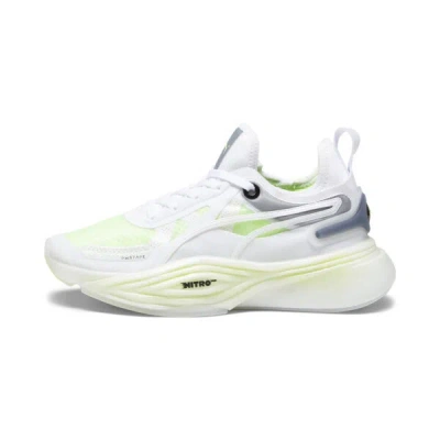 Puma Pwr Nitro™ Squared Women's Training Shoes In White-speed Green