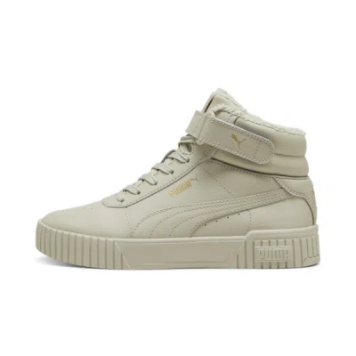 Puma Carina 2.0 Mid Winter Women's Sneakers In Desert Dust- Gold