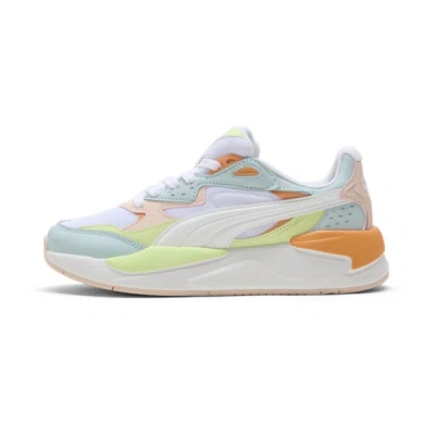 Puma Womens Lace-up Logo Running & Training Shoes In White-frosted Dew-cool Cucumber