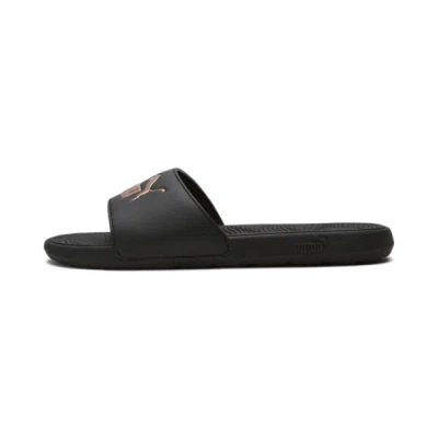 Puma Cool Cat 2.0 Women's Slides In Black-rose Gold